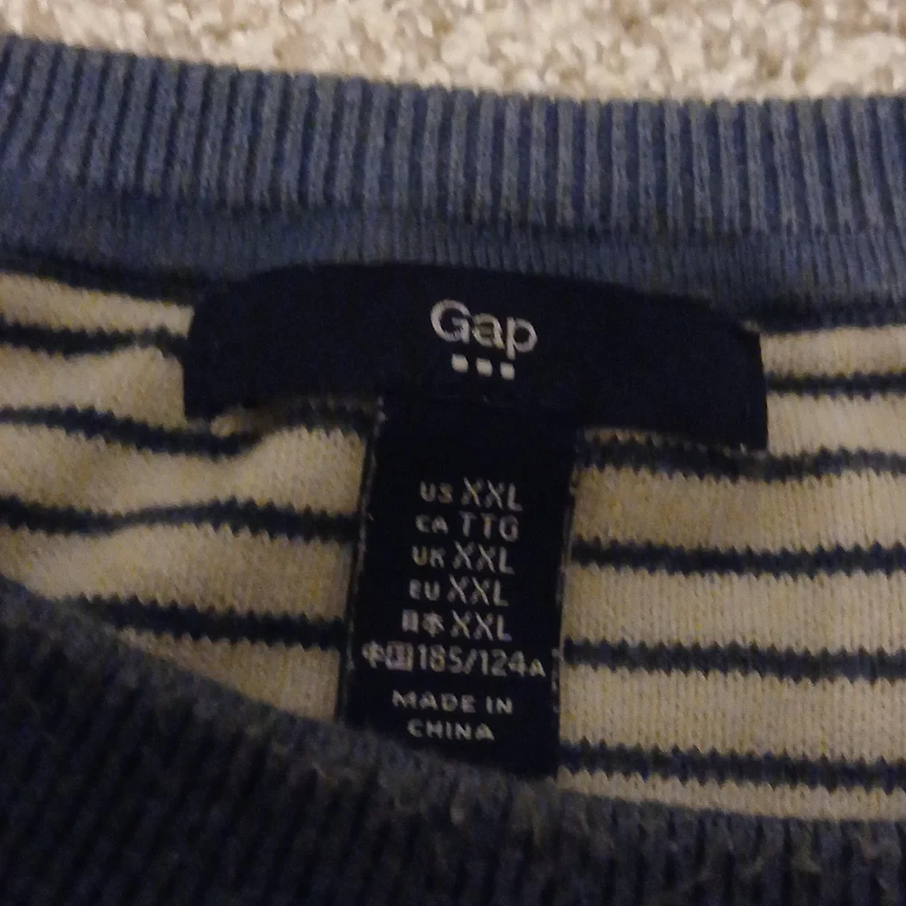 GAP Navy and Cream Striped Sweater Size XXL Mens